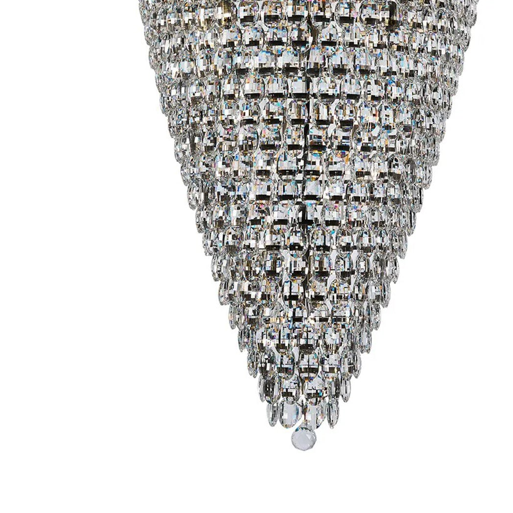 Coniston 25 Light Clear Crystal Tall Acorn Pendant in Antique Brass