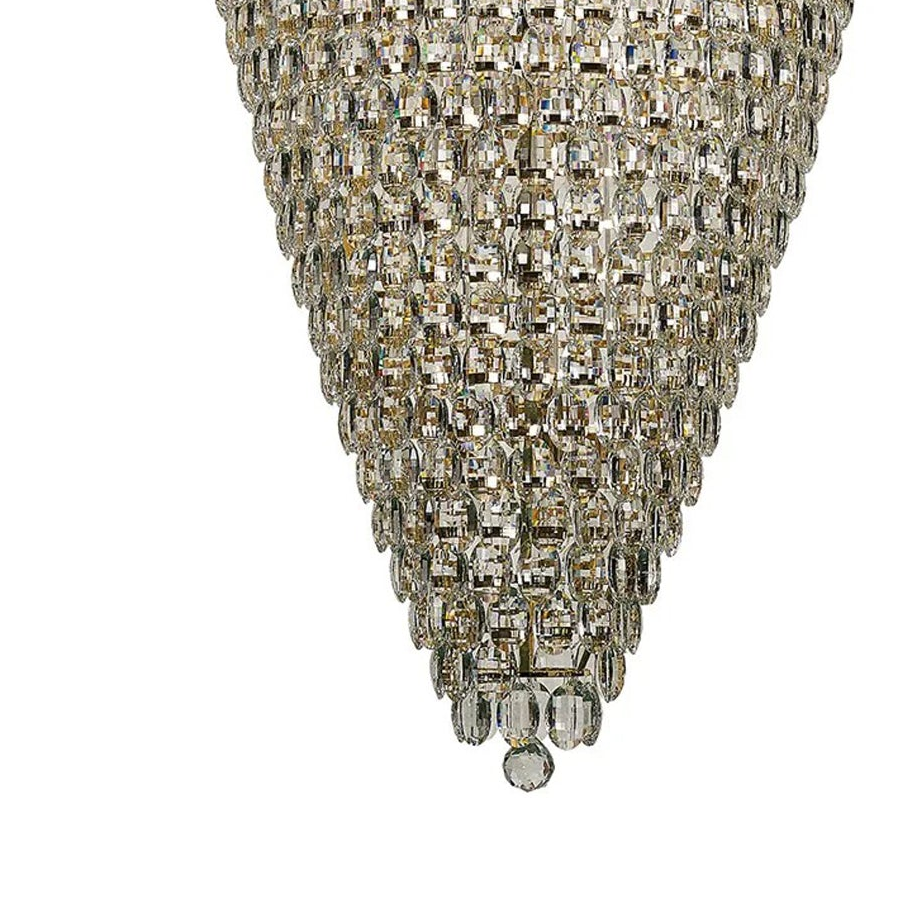 Coniston 25 Light Clear Crystal Tall Acorn Pendant in French Gold