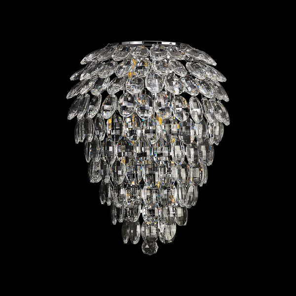Coniston Tall Wall Light in Polished Chrome & Clear Crystal