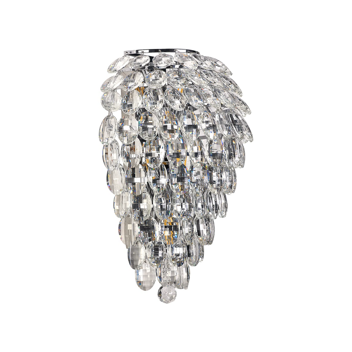 Coniston Tall Wall Light in Polished Chrome & Clear Crystal