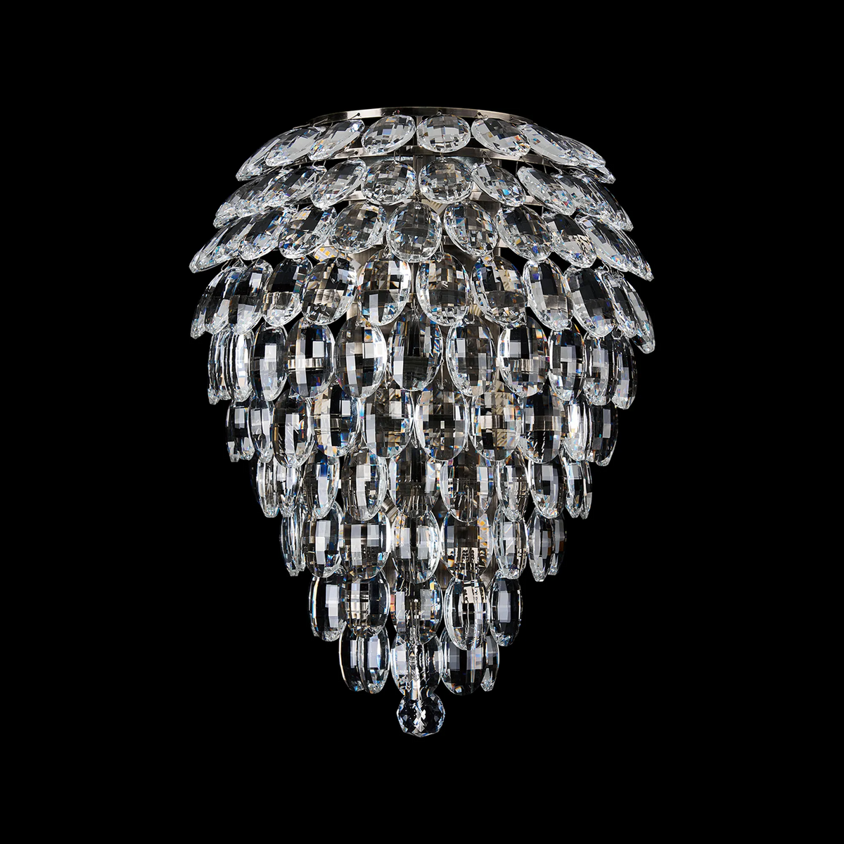 Coniston Tall Wall Light in Antique Brass & Clear Crystal