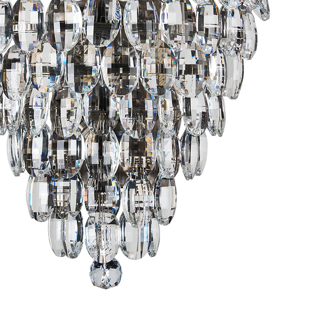 Coniston Tall Wall Light in Antique Brass & Clear Crystal