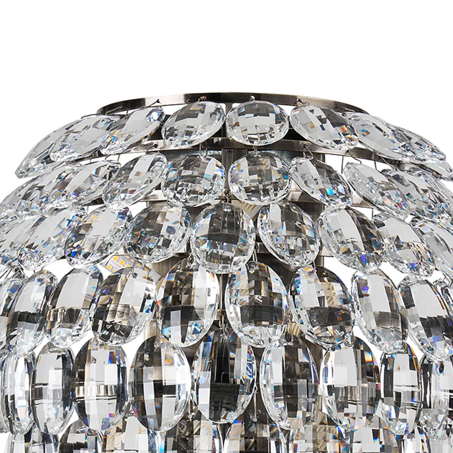 Coniston Tall Wall Light in Antique Brass & Clear Crystal