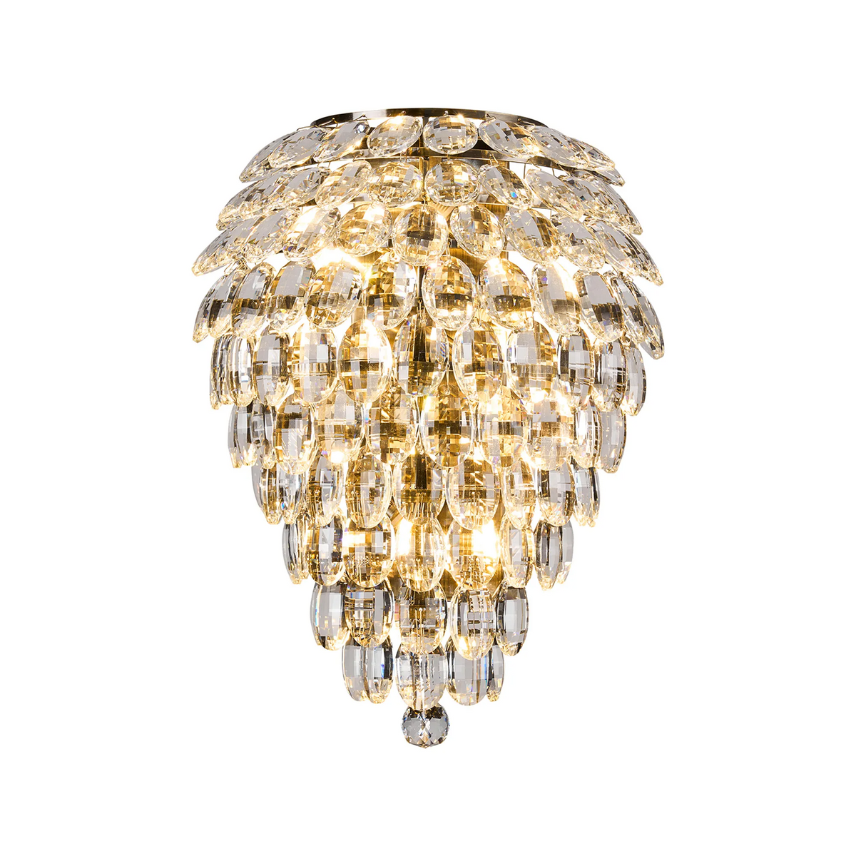 Coniston Tall Wall Light in Antique Brass & Clear Crystal