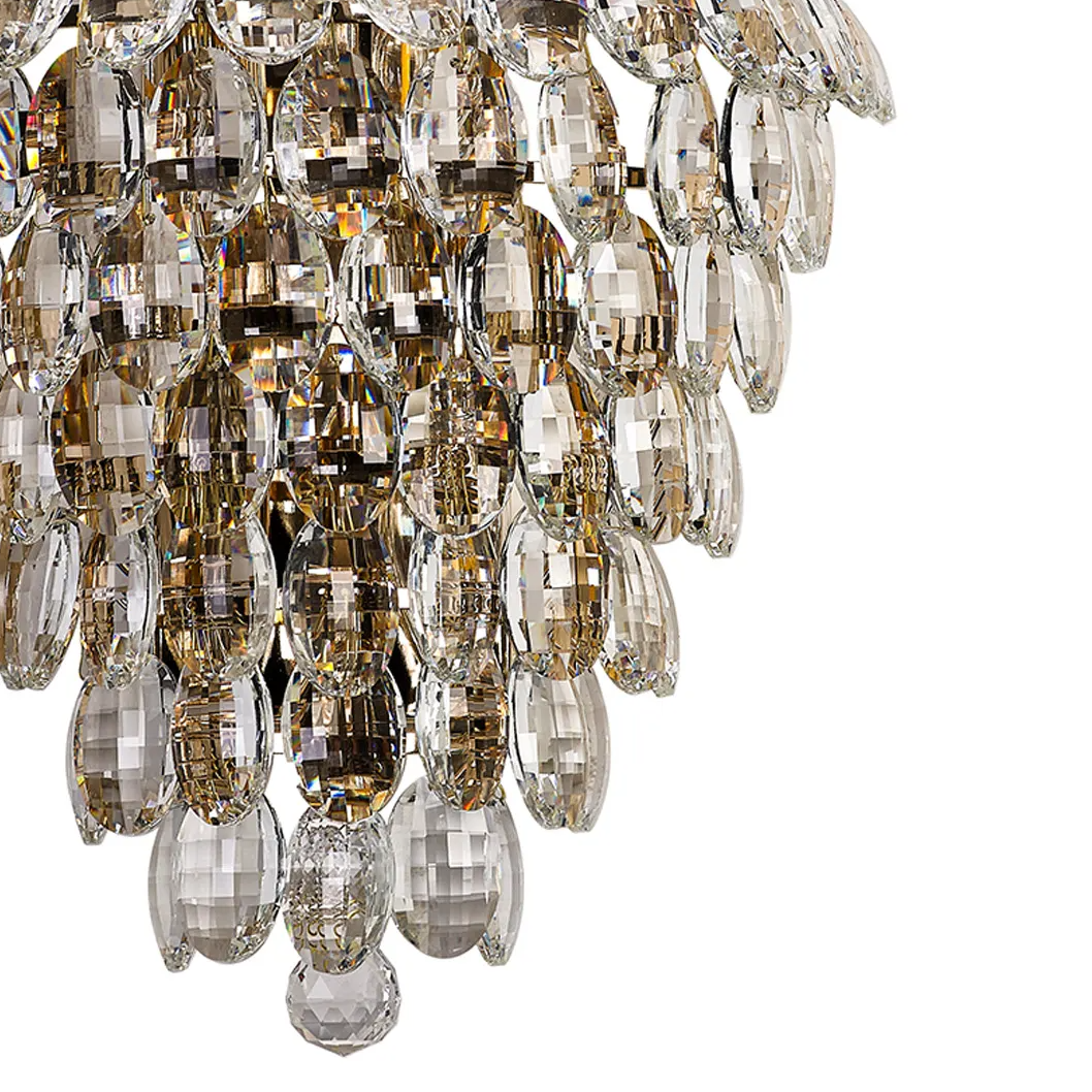 Coniston Tall Wall Light in French Gold & Clear Crystal