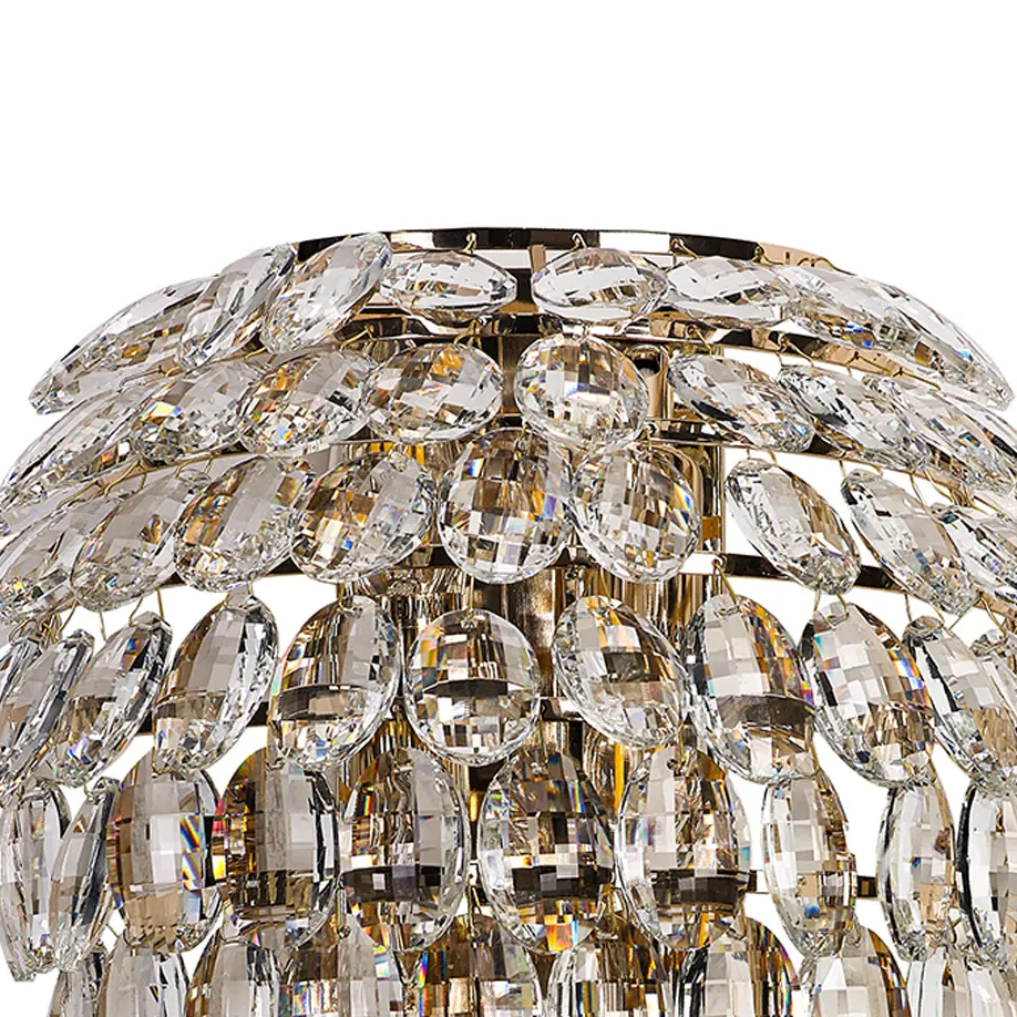 Coniston Tall Wall Light in French Gold & Clear Crystal