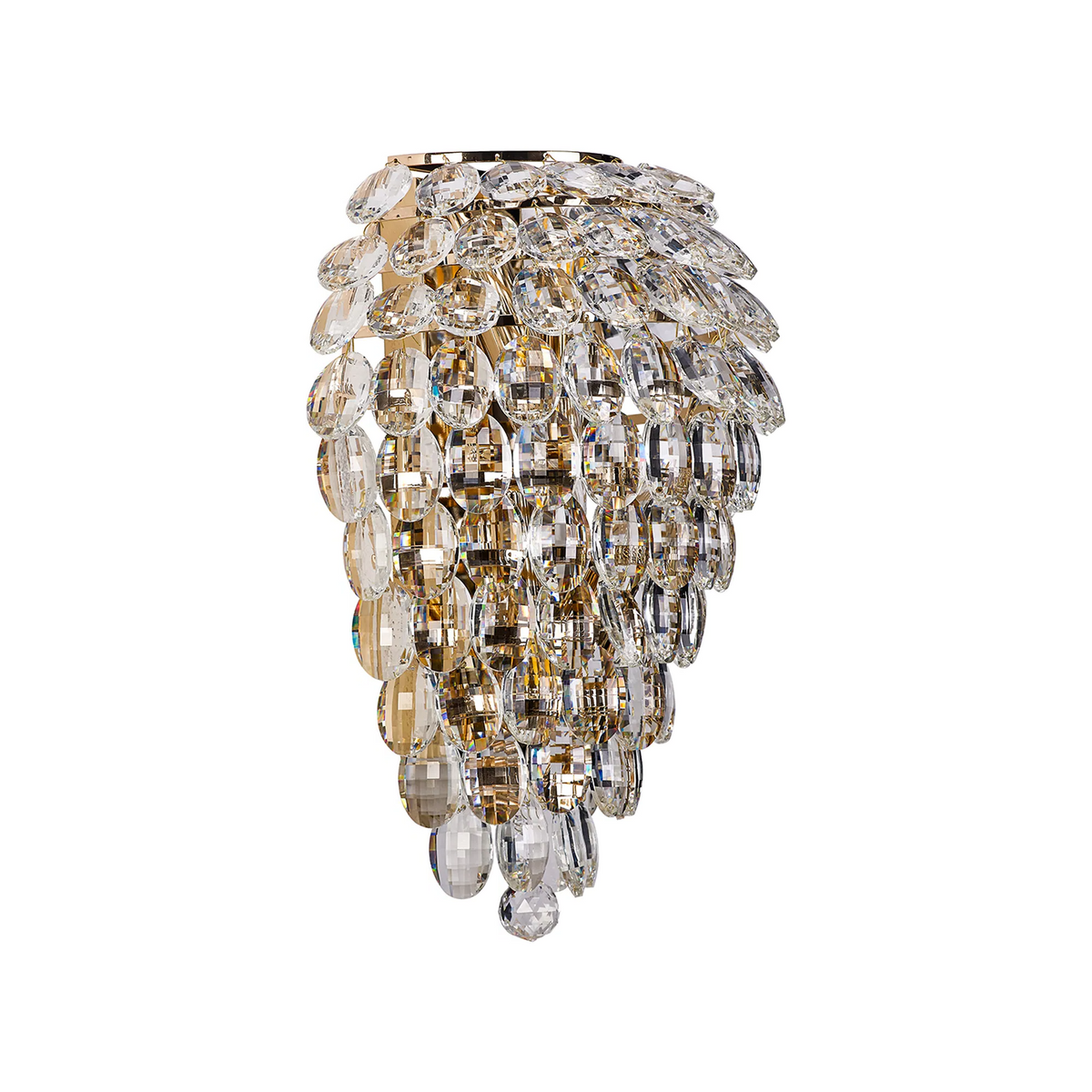 Coniston Tall Wall Light in French Gold & Clear Crystal