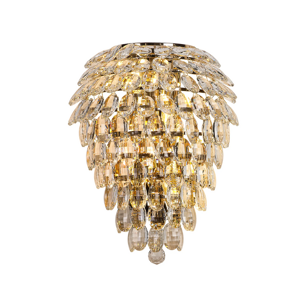 Coniston Tall Wall Light in French Gold & Clear Crystal