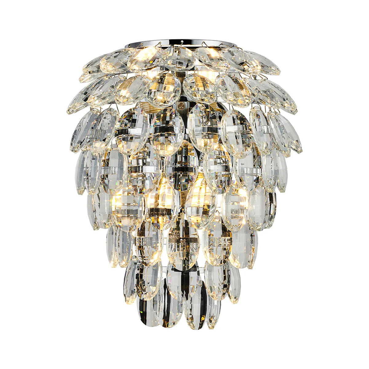 Coniston Large IP44 Bathroom Wall Light in Polished Chrome & Clear Crystal