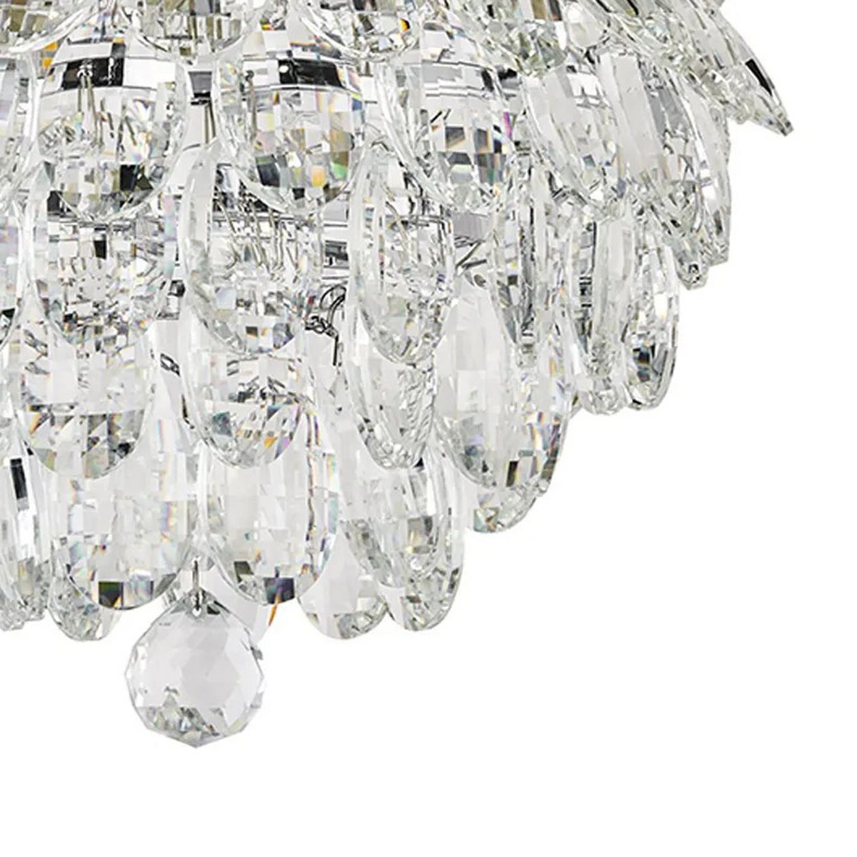 Coniston 3 Light Semi Flush IP44 Bathroom Ceiling Light in Polished Chrome & Clear Crystal