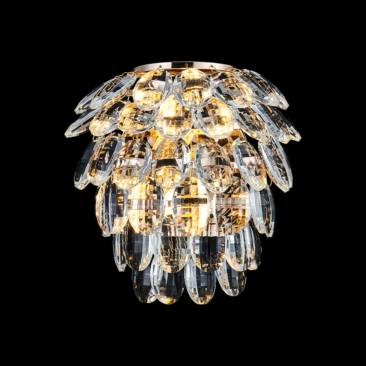 Coniston Small IP44 Bathroom Wall Light in French Gold & Clear Crystal