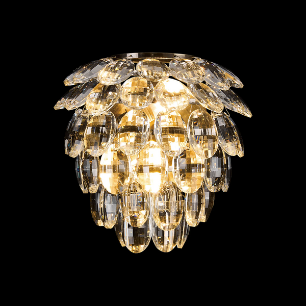 Coniston Small IP44 Bathroom Wall Light in Antique Brass & Clear Crystal