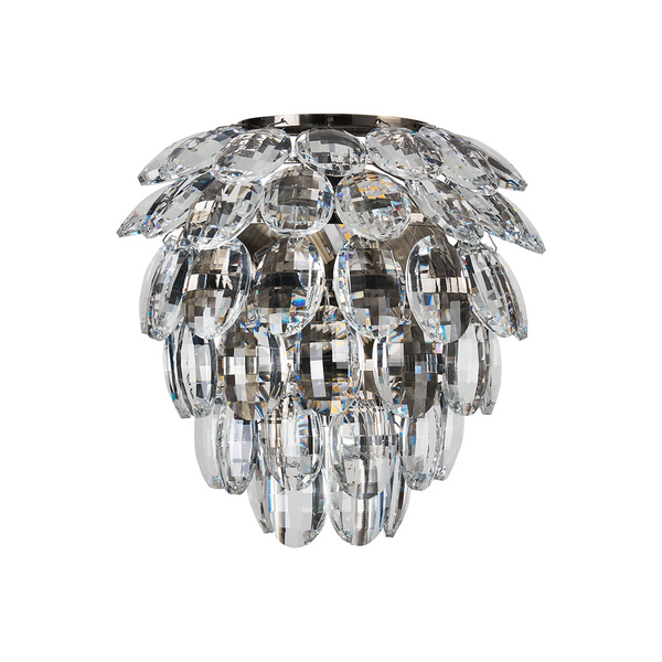 Coniston Small IP44 Bathroom Wall Light in Antique Brass & Clear Crystal