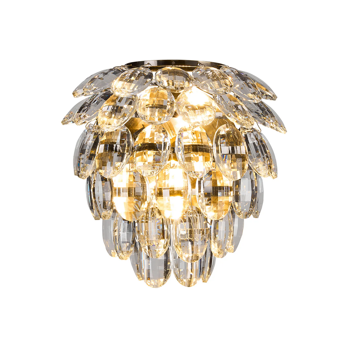 Coniston Small IP44 Bathroom Wall Light in Antique Brass & Clear Crystal