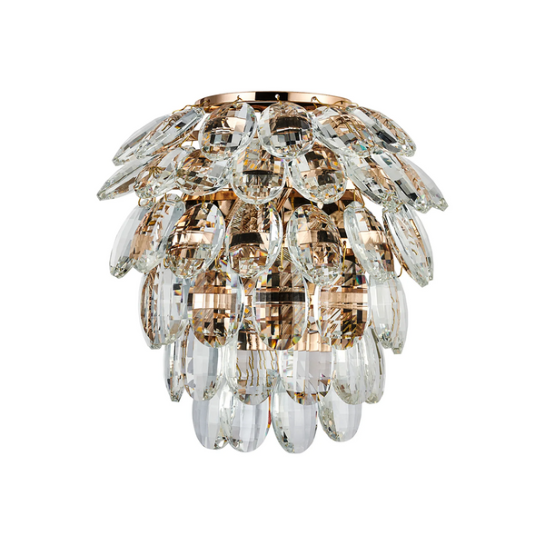 Coniston Small IP44 Bathroom Wall Light in French Gold & Clear Crystal