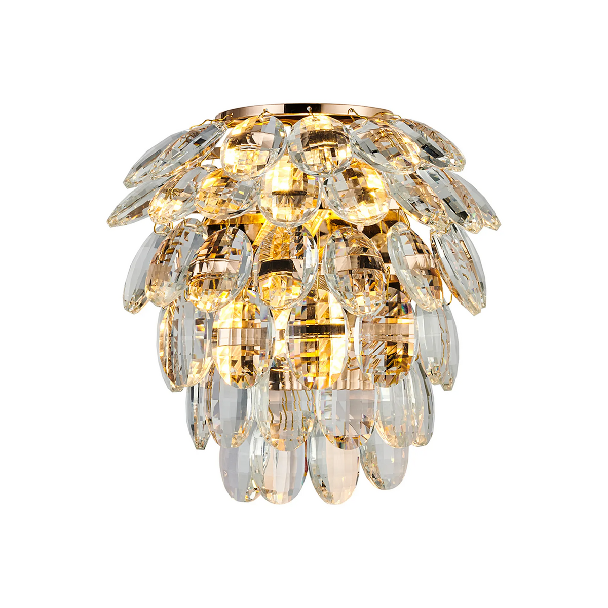 Coniston Small IP44 Bathroom Wall Light in French Gold & Clear Crystal