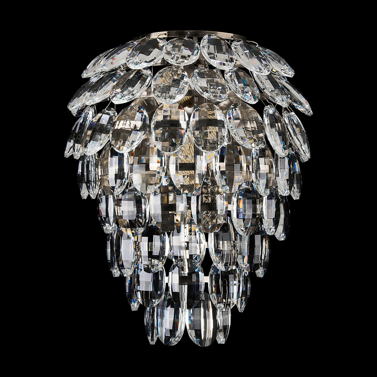 Coniston Large IP44 Bathroom Wall Light in Antique Brass & Clear Crystal