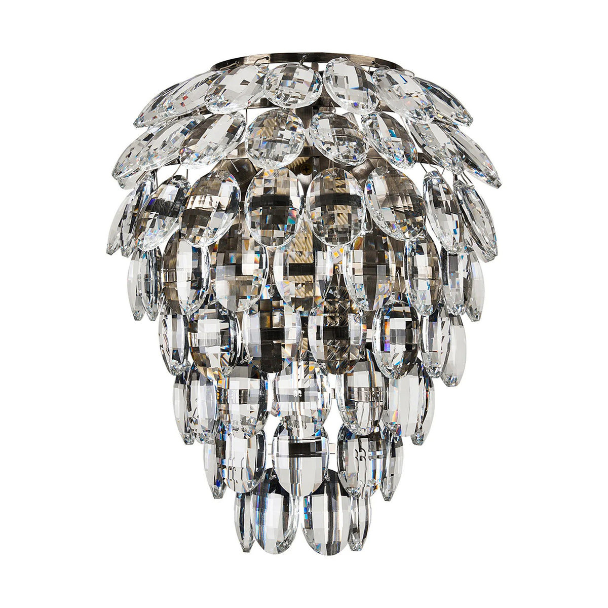 Coniston Large IP44 Bathroom Wall Light in Antique Brass & Clear Crystal