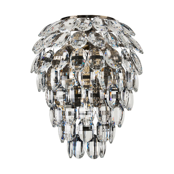 Coniston Large IP44 Bathroom Wall Light in Antique Brass & Clear Crystal