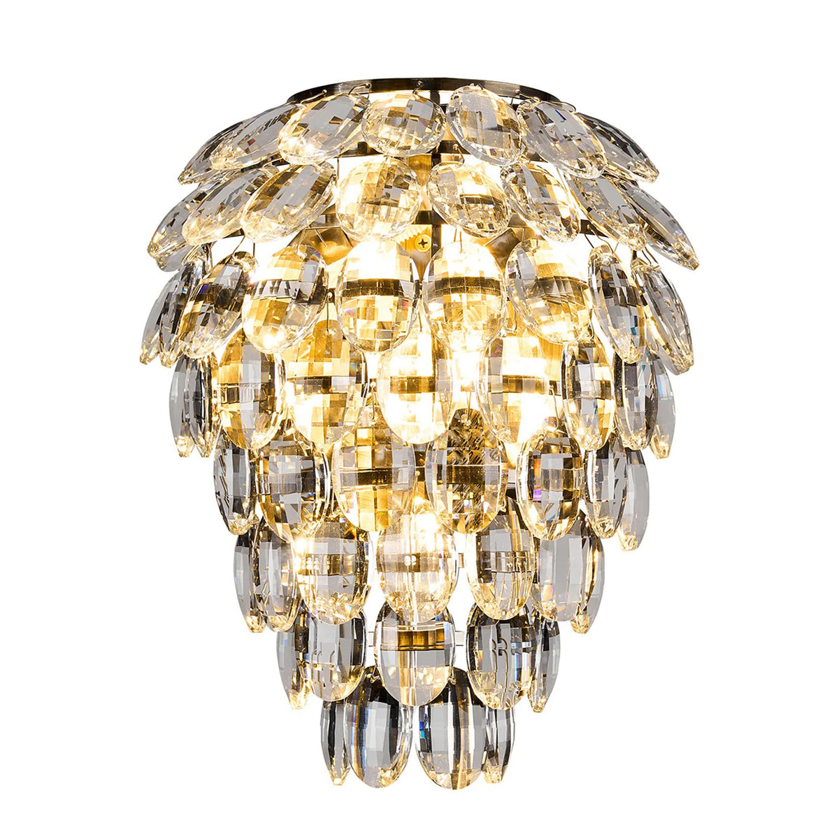 Coniston Large IP44 Bathroom Wall Light in Antique Brass & Clear Crystal