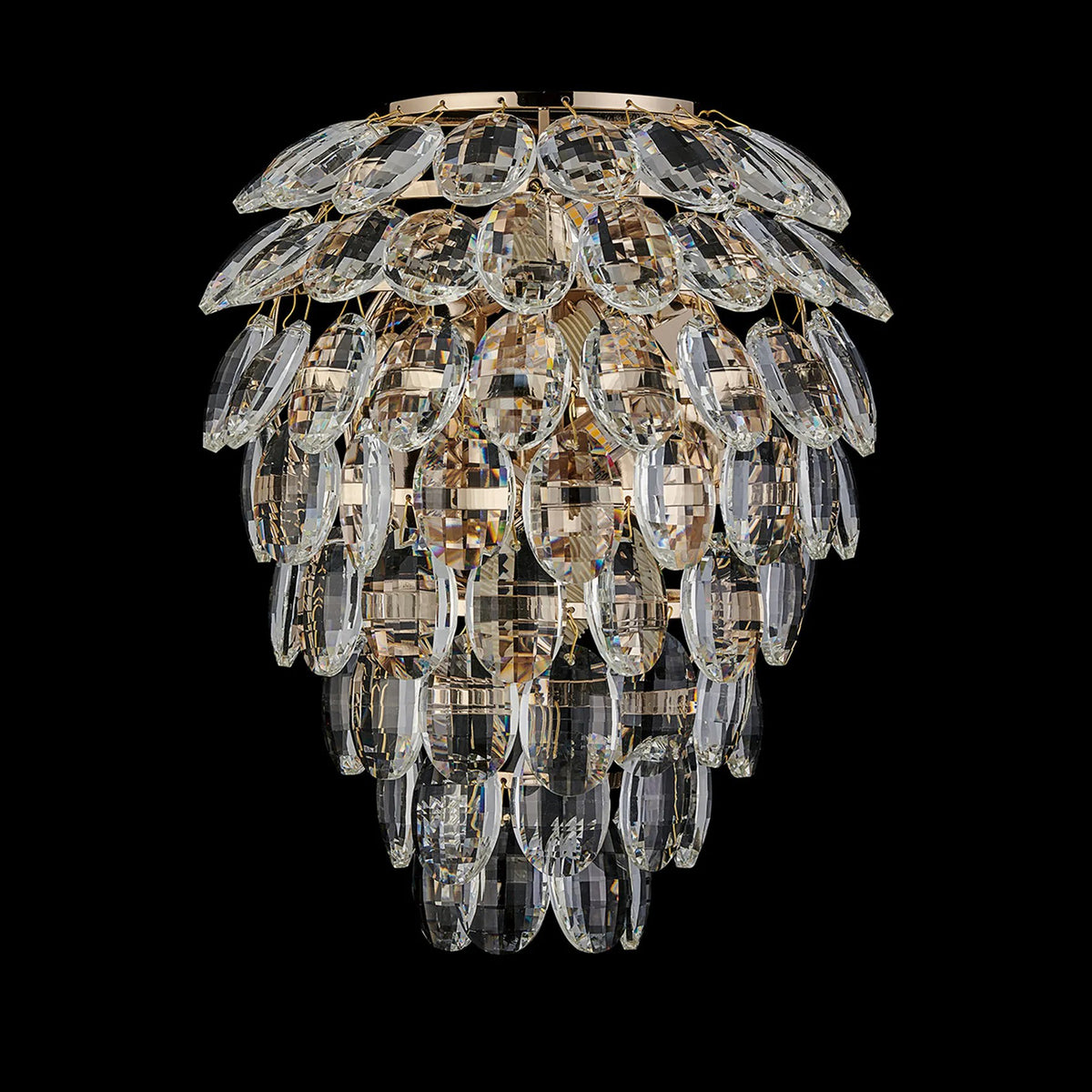 Coniston Large IP44 Bathroom Wall Light in French Gold & Clear Crystal