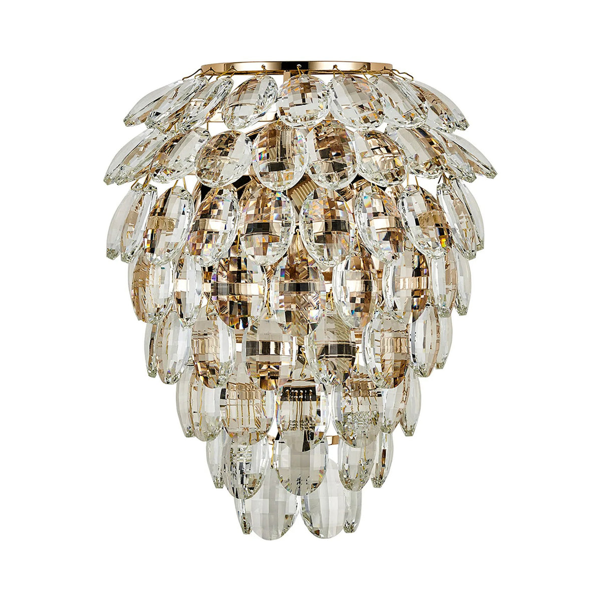 Coniston Large IP44 Bathroom Wall Light in French Gold & Clear Crystal