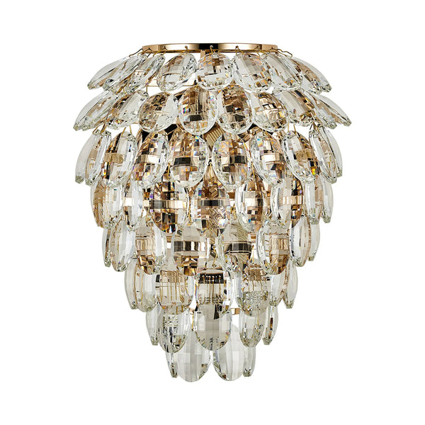 Coniston Large IP44 Bathroom Wall Light in French Gold & Clear Crystal