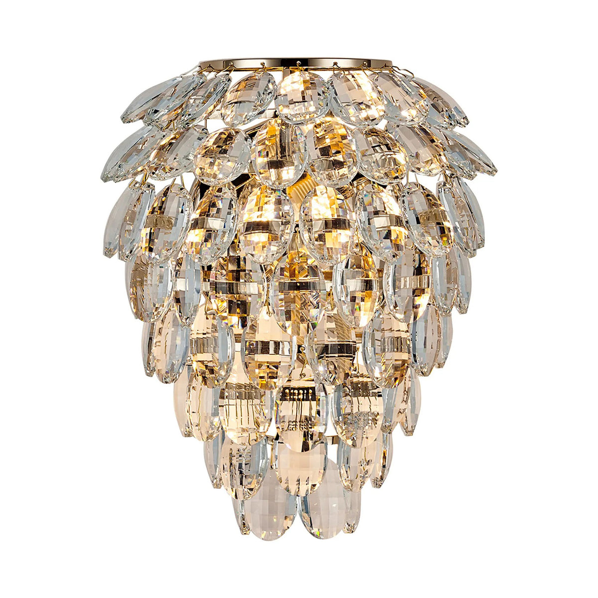 Coniston Large IP44 Bathroom Wall Light in French Gold & Clear Crystal