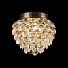 Coniston 3 Light Semi Flush IP44 Bathroom Ceiling Light in Antique Brass & Clear Crystal