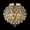 Coniston 5 Light Semi Flush IP44 Bathroom Ceiling Light in French Gold & Clear Crystal