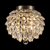 Coniston 5 Light Semi Flush IP44 Bathroom Ceiling Light in Antique Brass & Clear Crystal