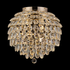 Coniston 8 Light Semi Flush IP44 Bathroom Ceiling Light in French Gold & Clear Crystal