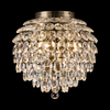 Coniston 8 Light Semi Flush IP44 Bathroom Ceiling Light in Antique Brass & Clear Crystal