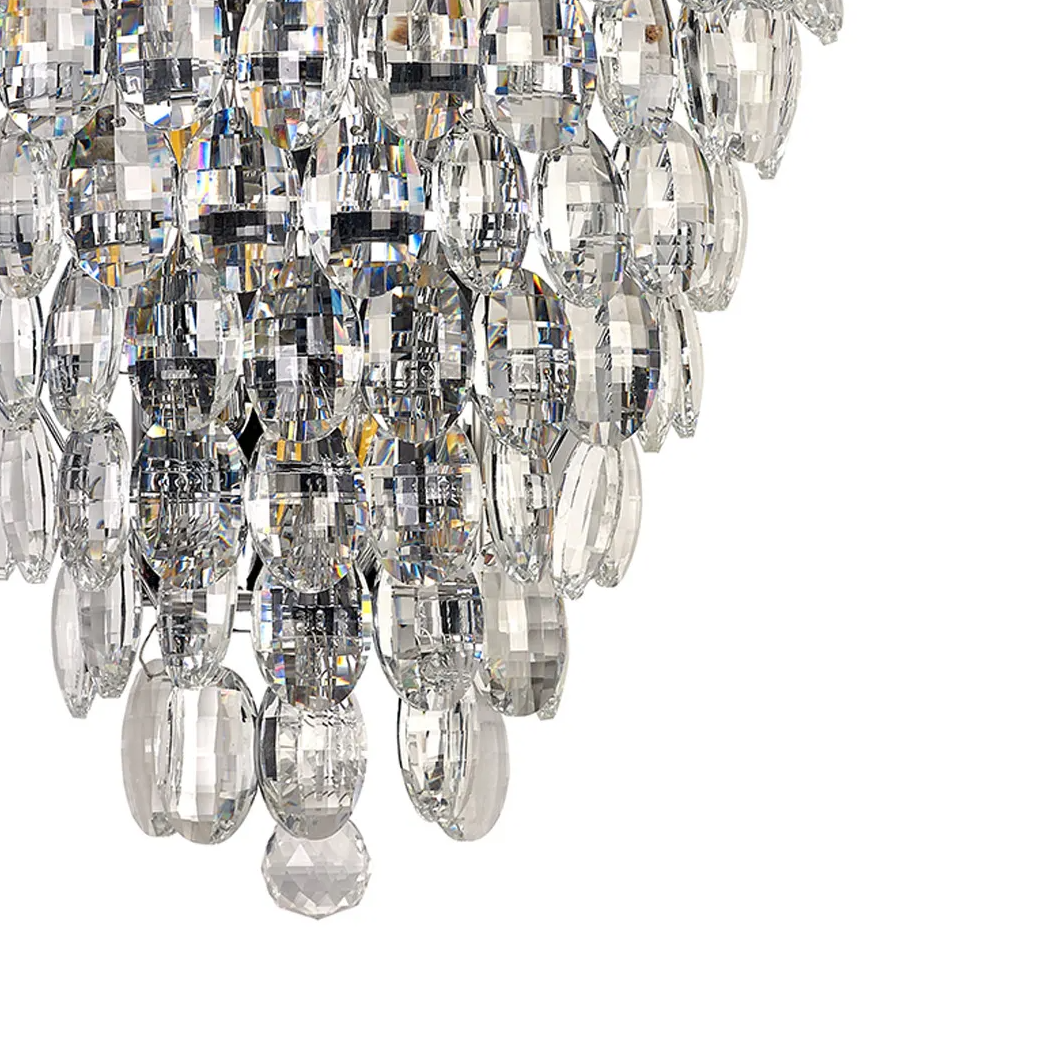 Coniston Tall IP44 Bathroom Wall Light in Polished Chrome & Clear Crystal