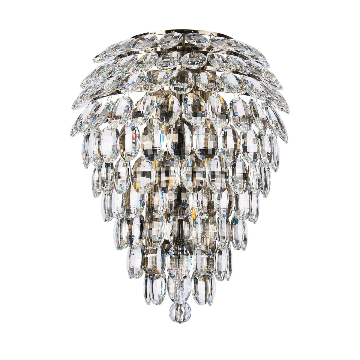 Coniston Tall IP44 Bathroom Wall Light in Antique Brass & Clear Crystal