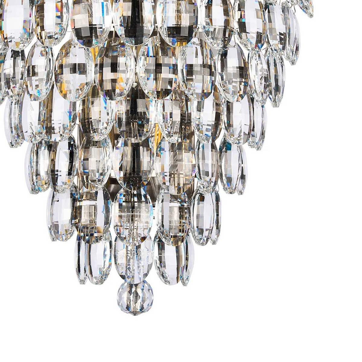 Coniston Tall IP44 Bathroom Wall Light in Antique Brass & Clear Crystal