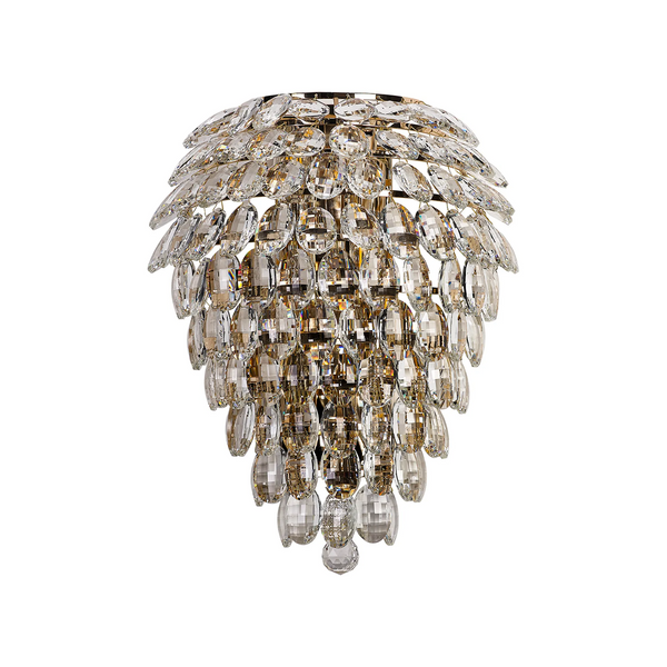 Coniston Tall IP44 Bathroom Wall Light in French Gold & Clear Crystal