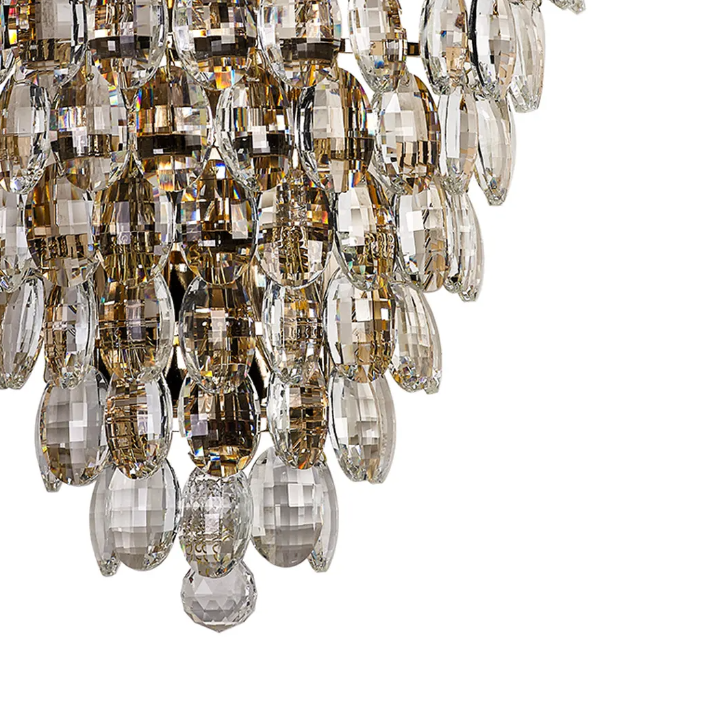 Coniston Tall IP44 Bathroom Wall Light in French Gold & Clear Crystal