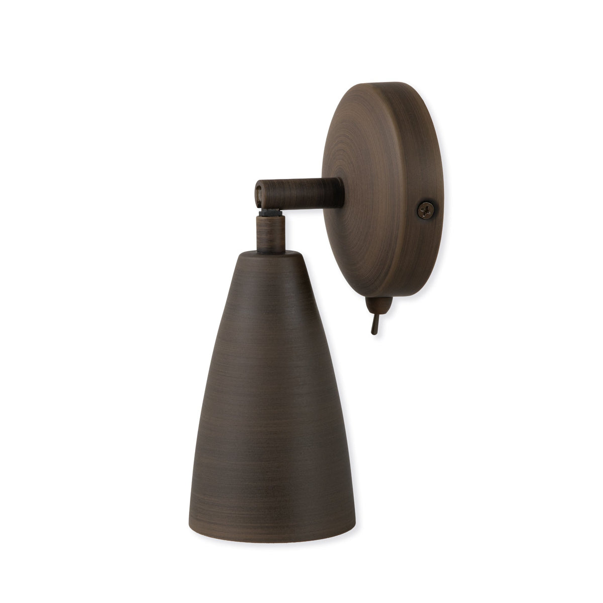 Garden Trading Alkerton switched wall spotlight in antique bronze viewed from the side