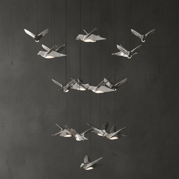 Paratebueno Bird Cluster LED Pendant in Chrome