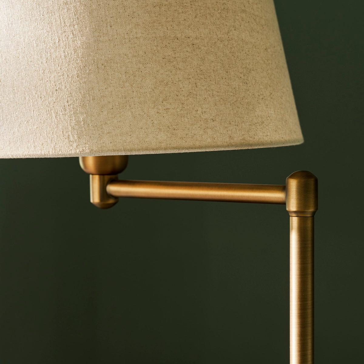 Peartree Antique Bronze Floor Lamp with Natural Shade