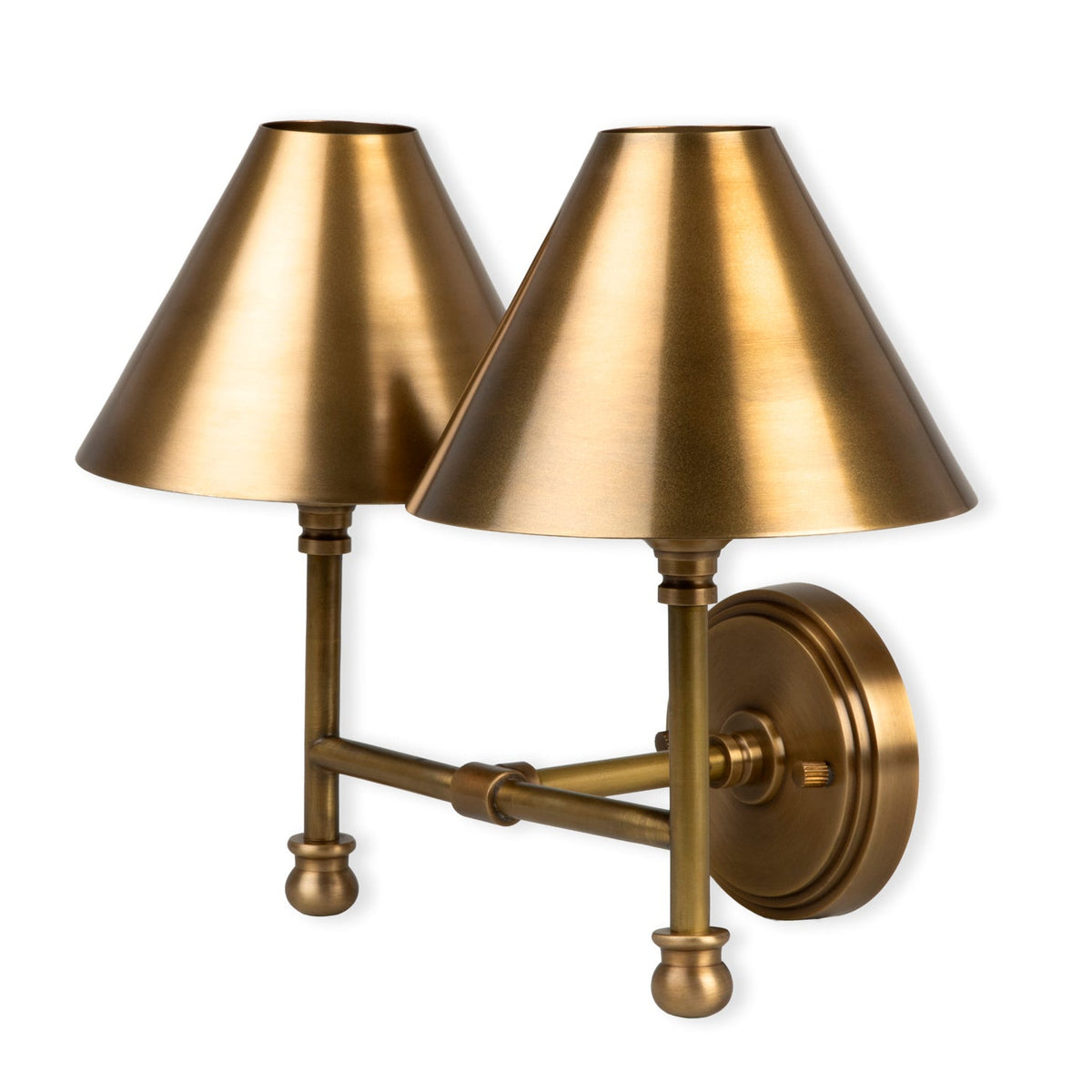Kelmscot Twin Antique Brass Light