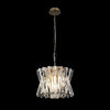 Faline 4 Light Pendant in Antique Brass & Clear Crystal Glass