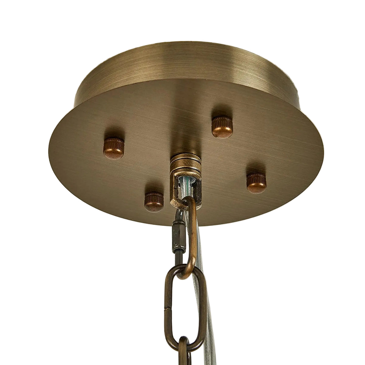 Faline 4 Light Pendant in Antique Brass & Clear Crystal Glass
