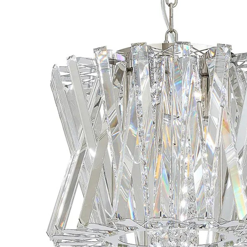 Faline 4 Light Pendant in Polished Nickel & Clear Crystal Glass