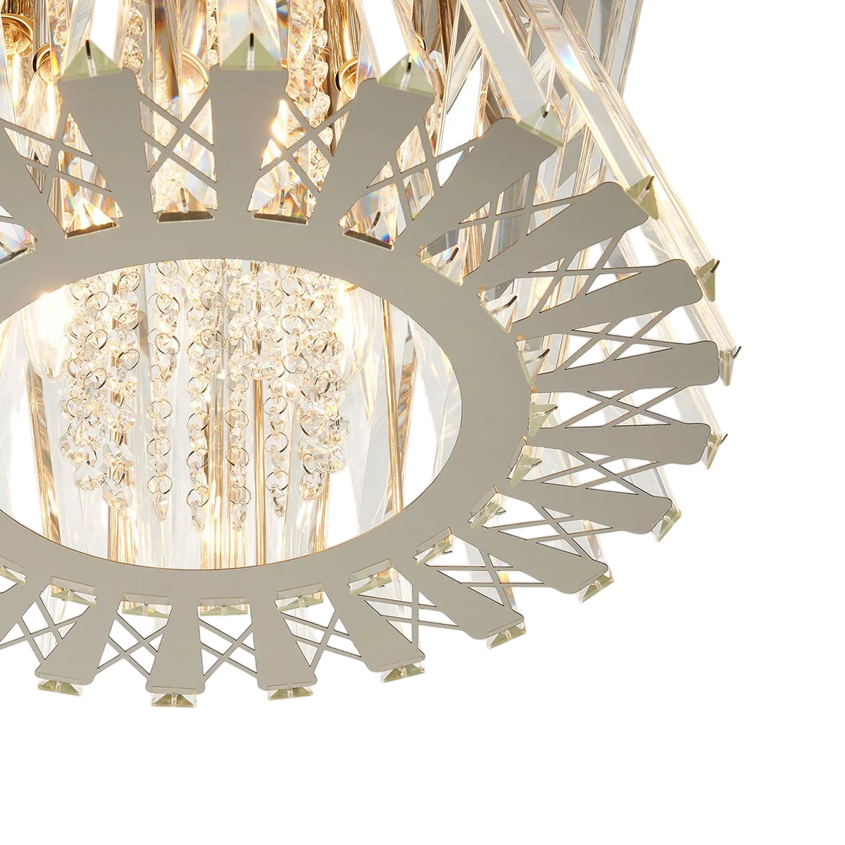 Faline 8 Light Pendant in Polished Nickel & Clear Crystal Glass
