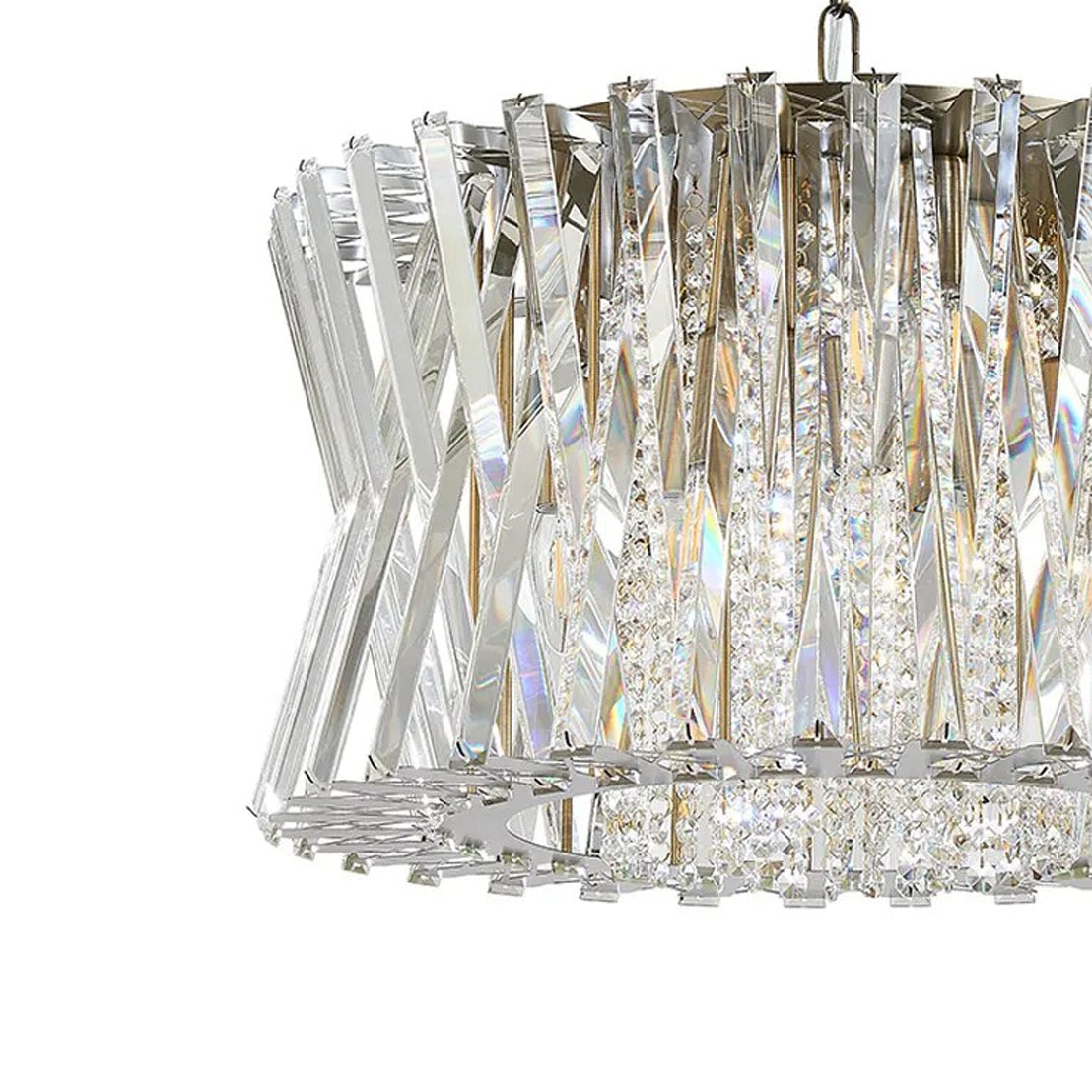 Faline 12 Light Pendant in Antique Brass & Clear Crystal Glass