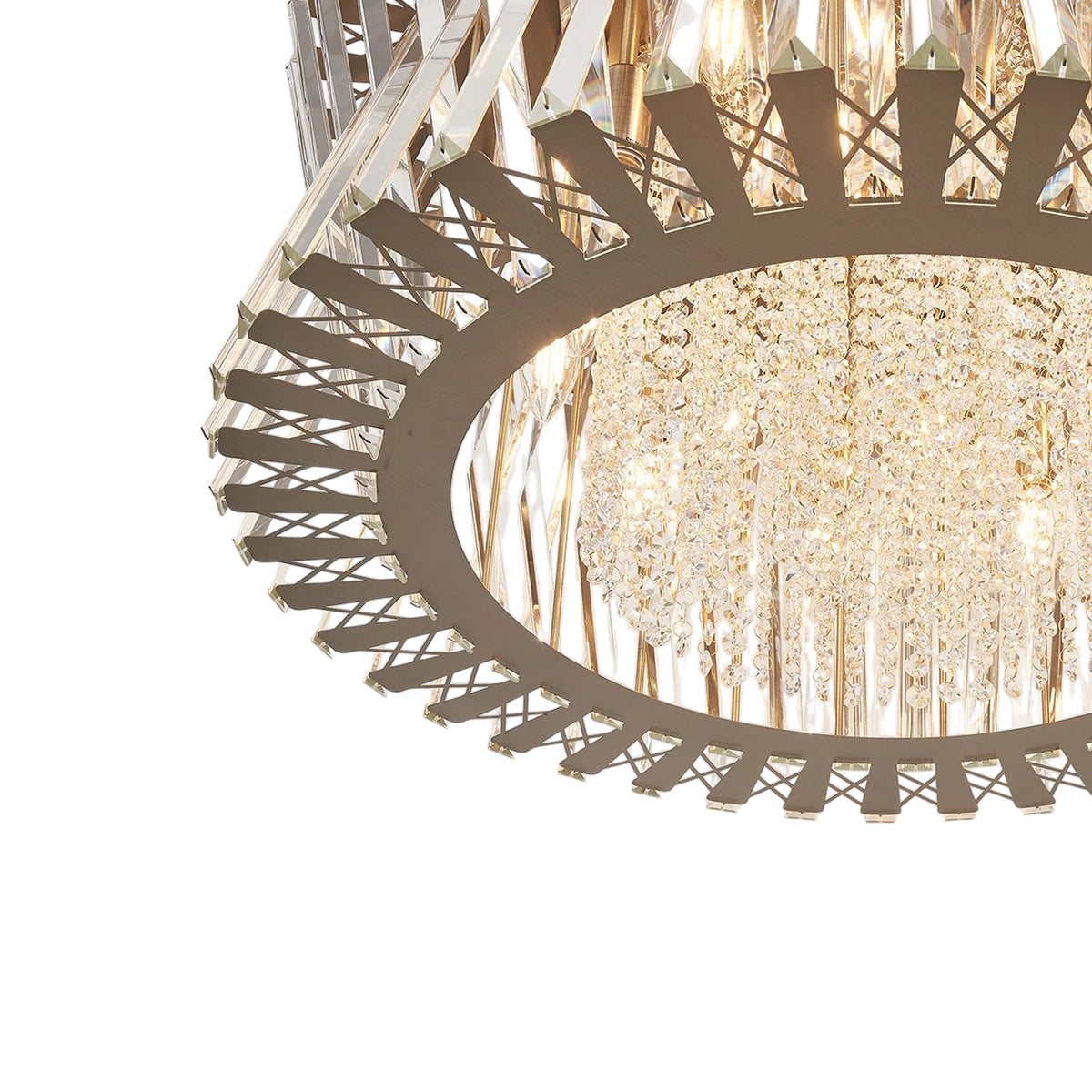 Faline 18 Light Pendant in Antique Brass & Clear Crystal Glass