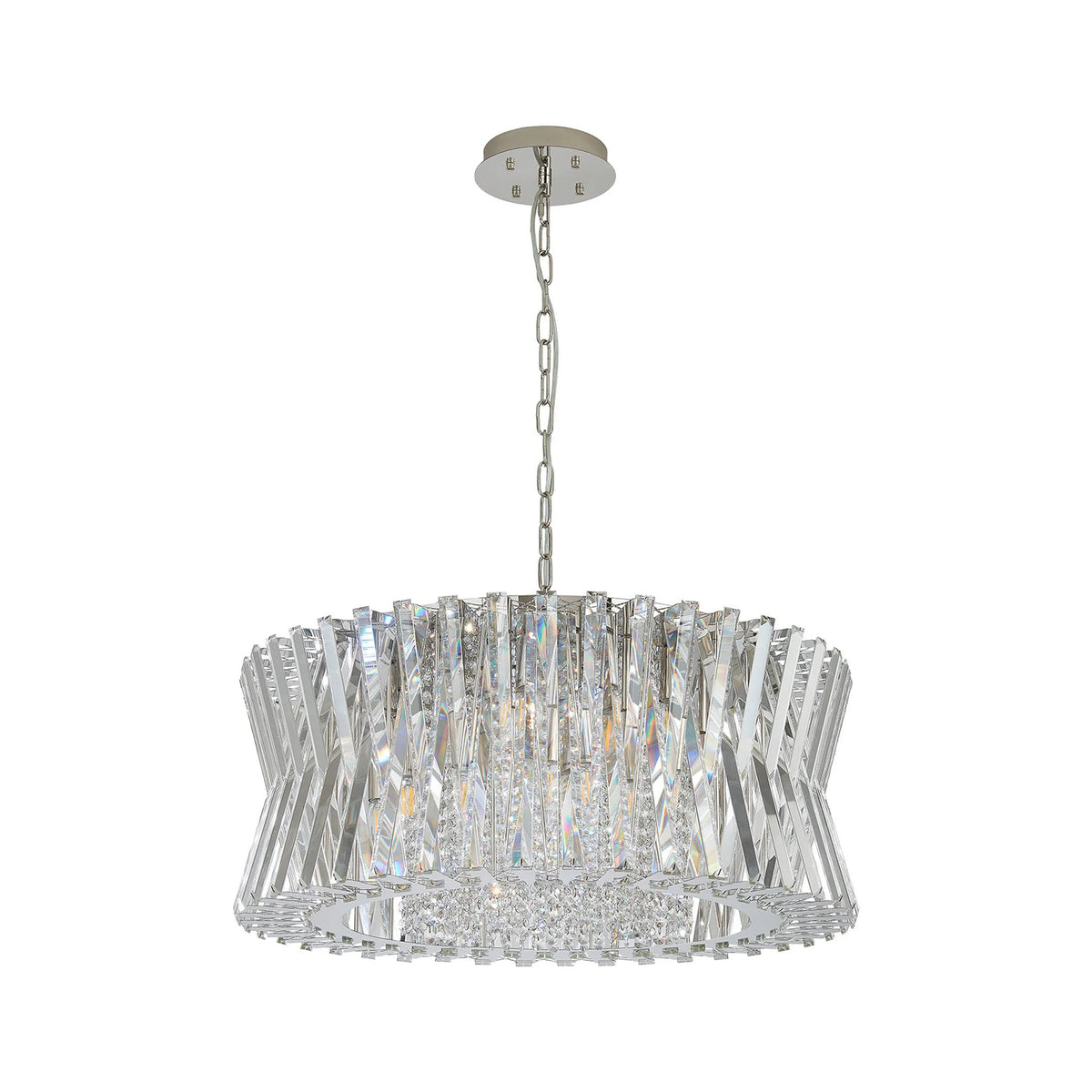 Faline 18 Light Pendant in Polished Nickel & Clear Crystal Glass