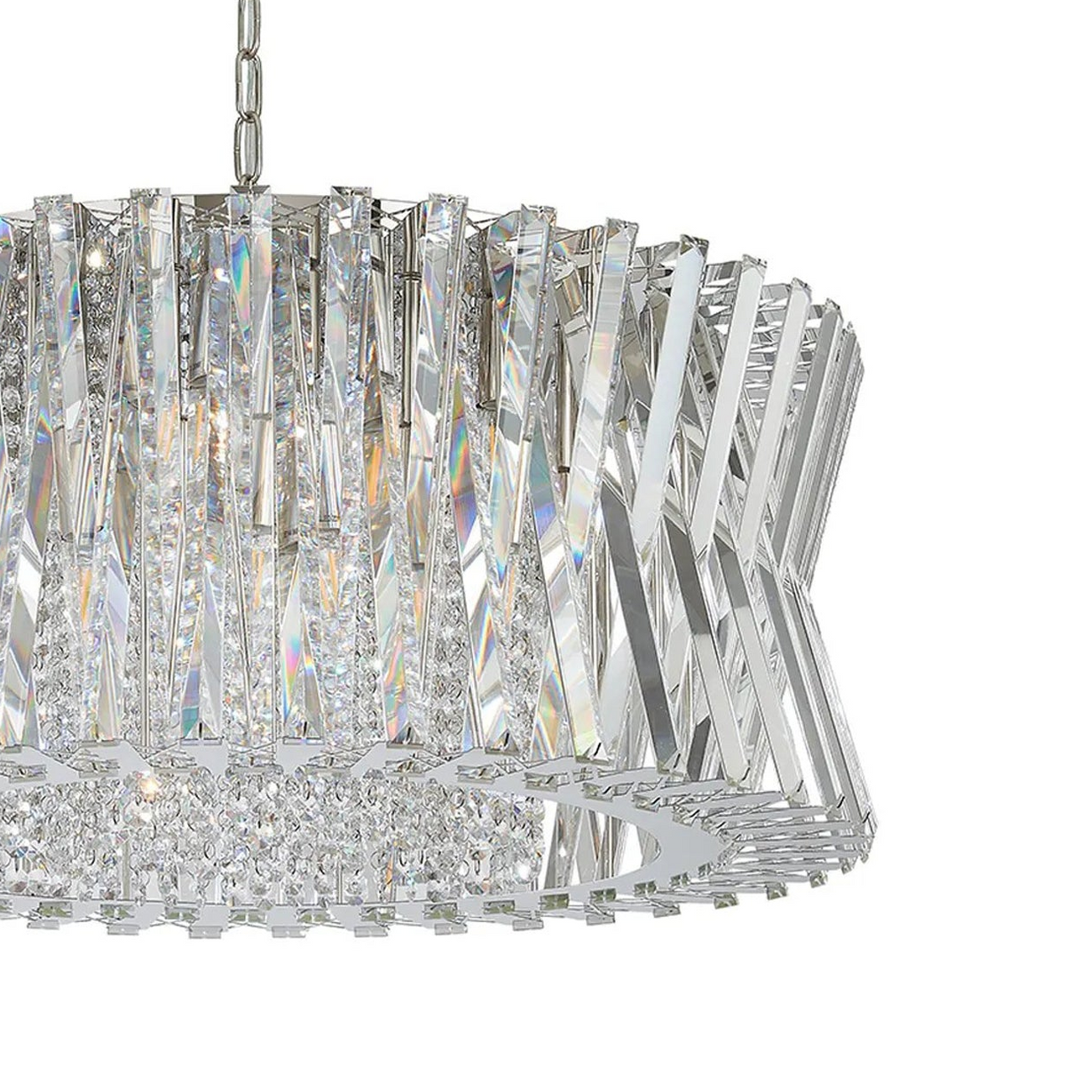 Faline 18 Light Pendant in Polished Nickel & Clear Crystal Glass
